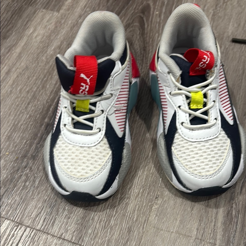 Stylish Kids' Sneakers - White, Navy, and Red